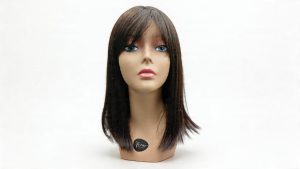 Dark Brown Straight Bob Wig with Side Fringe