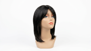 Black Layered Bob with Side Fringe Wig