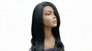 Jet Black Long Wavy Lace Front Wig